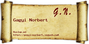 Gagyi Norbert névjegykártya
